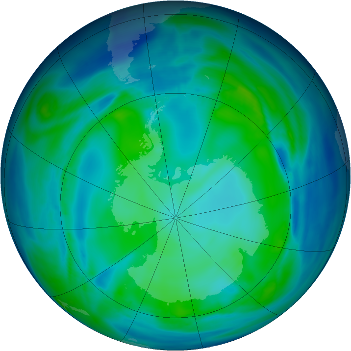Antarctic ozone map for 12 May 2006